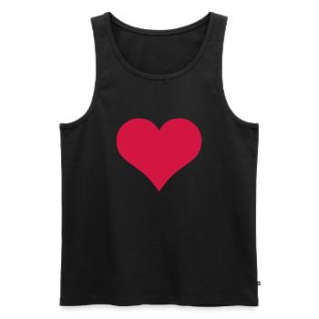 Heart symbol red - Love - Men's Premium Organic Tank Top - black - Front - Michal (187cm)
