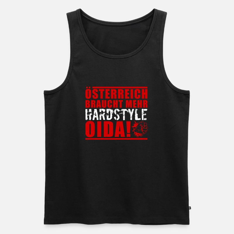 Österreich Hardstyle - Männer Premium Bio Tank Top - Schwarz