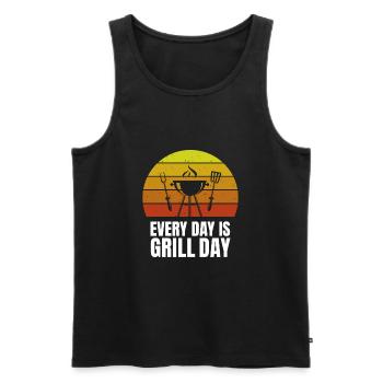Every Day is Grill Day Grilling Grill Master - Men's Premium Organic Tank Top - black - Front - Michal (187cm)
