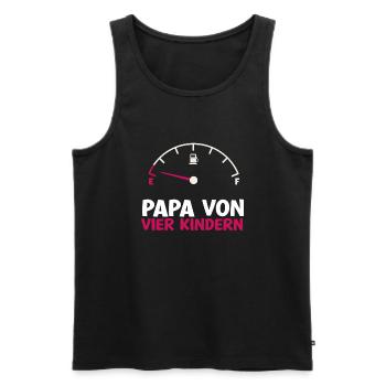 Tank leer Papa von 4 Kindern Vater Vatertag Kind - Männer Premium Bio Tank Top - Schwarz - Vorne - Michal (187cm)