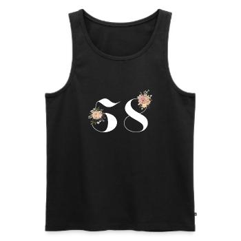 Blumen zum 58-jährigen Jubiläum (Geschenk von 58 Jahren) - Männer Premium Bio Tank Top - Schwarz - Vorne - AI Model Male 178 light (178cm)