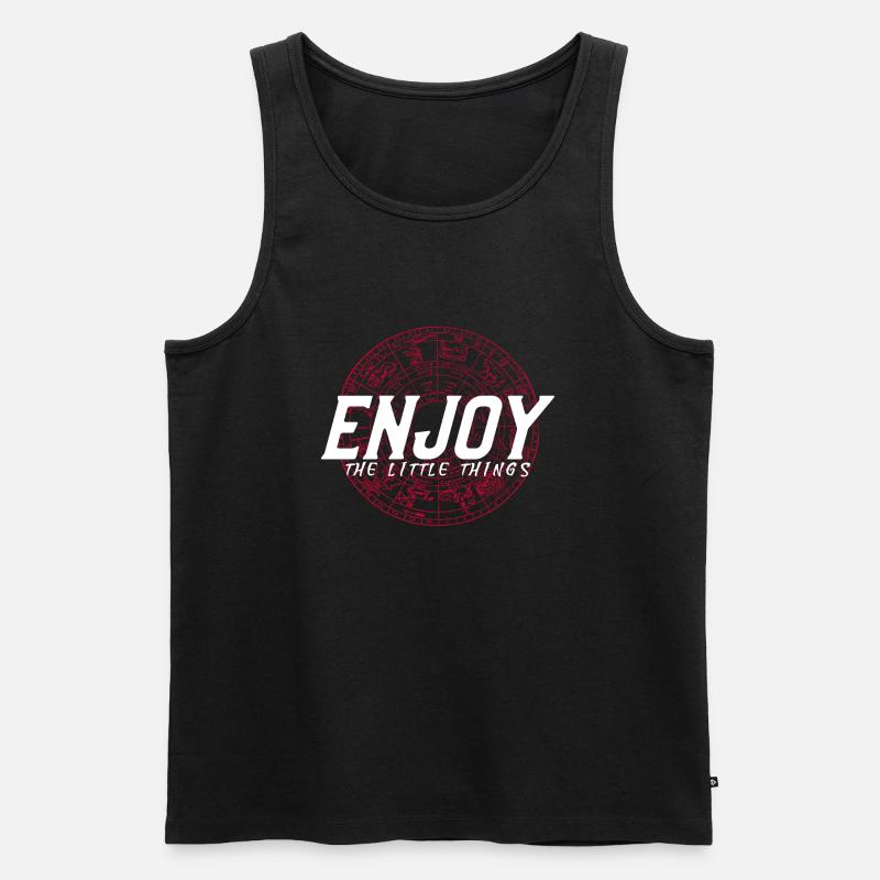 Enjoy the little Things - Männer Premium Bio Tank Top - Schwarz