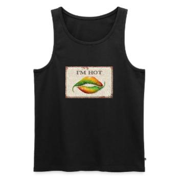 I'm Hot - Men's Premium Organic Tank Top - black - Front - AI Model Male 178 light (178cm)