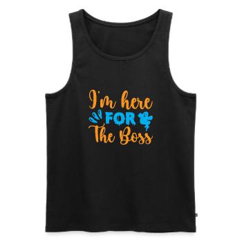 I'm here for the boss - humour halloween - Débardeur bio Premium Homme - noir - Devant - Michal (187cm)