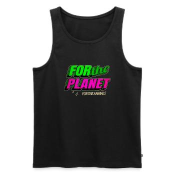 cadeau d’anniversaire pro vegan go vegan déclaration - Débardeur bio Premium Homme - noir - Devant - Michal (187cm)