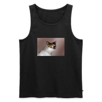 Die Katze mit dem süßen Look - Männer Premium Bio Tank Top - Schwarz - Vorne - Michal (187cm)