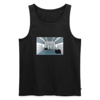 Virtual Insanity - Débardeur bio Premium Homme - noir - Devant - Michal (187cm)