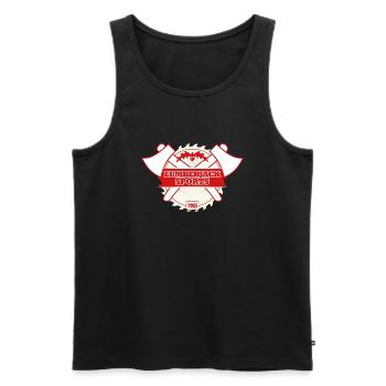 lumberjack sport logo - Männer Premium Bio Tank Top - Schwarz - Vorne - AI Model Male 178 light (178cm)