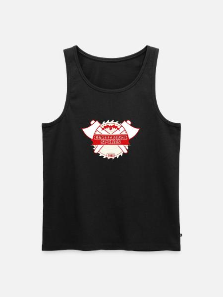 lumberjack sport logo - Men's Premium Organic Tank Top - black