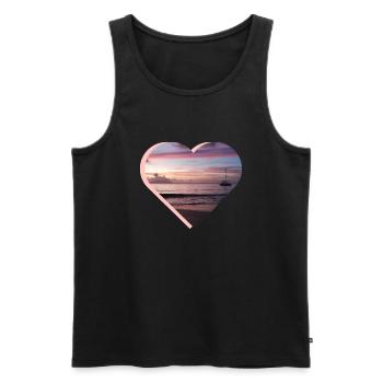 Beach Beau Vallon - Männer Premium Bio Tank Top - Schwarz - Vorne - Michal (187cm)