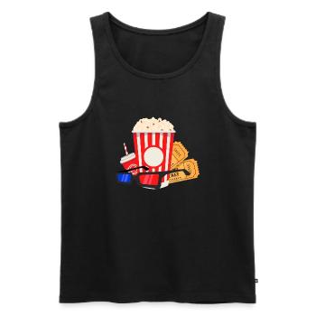 Popcorn - Männer Premium Bio Tank Top - Schwarz - Vorne - Michal (187cm)