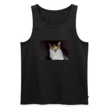 the cat with the sweet look - Men's Premium Organic Tank Top - black - Front - Michal (187cm)