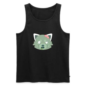 Panda roux déguisé en zombie pour Halloween - Débardeur bio Premium Homme - noir - Devant - Michal (187cm)