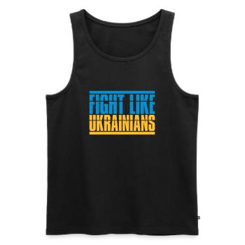 fight like ukrainians quote - Men's Premium Organic Tank Top - black - Front - Michal (187cm)