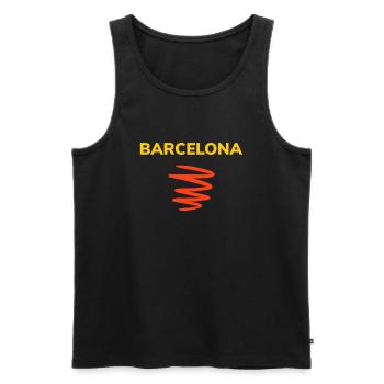 The most beautiful Barcelona T-shirt - Men's Premium Organic Tank Top - black - Front - AI Model Male 178 light (178cm)