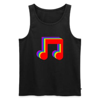Musical Rainbow Notes - Men's Premium Organic Tank Top - black - Front - Michal (187cm)