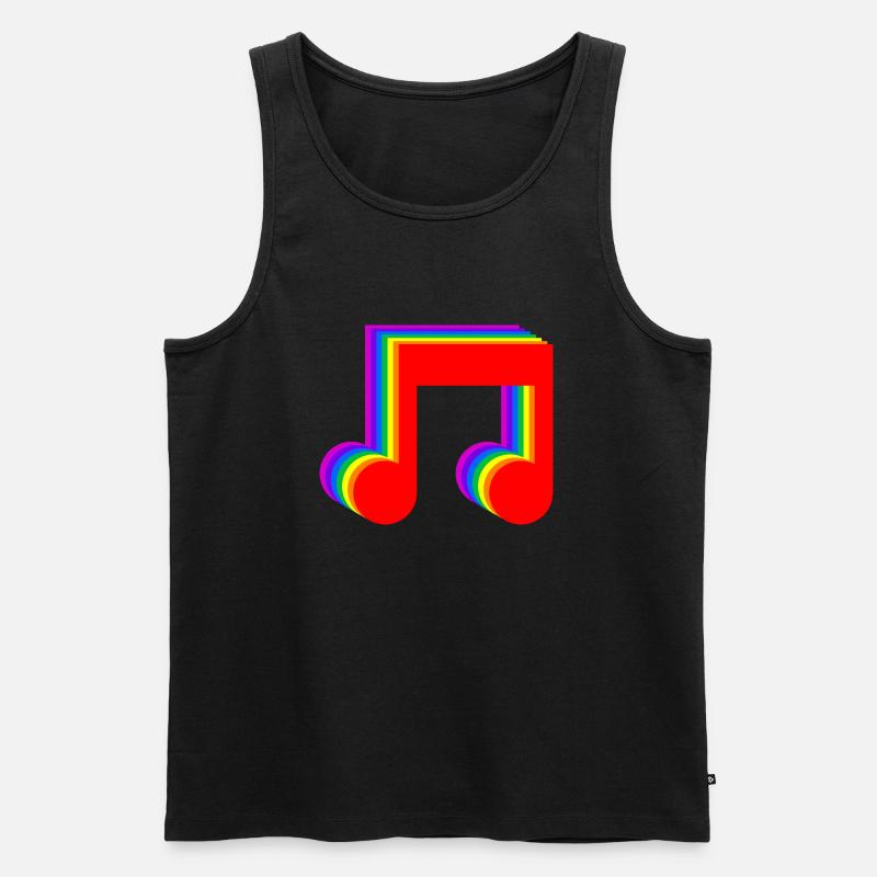 Musical Rainbow Notes - Men's Premium Organic Tank Top - black