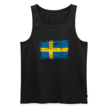 Drapeau de la Suède - Débardeur bio Premium Homme - noir - Devant - Michal (187cm)
