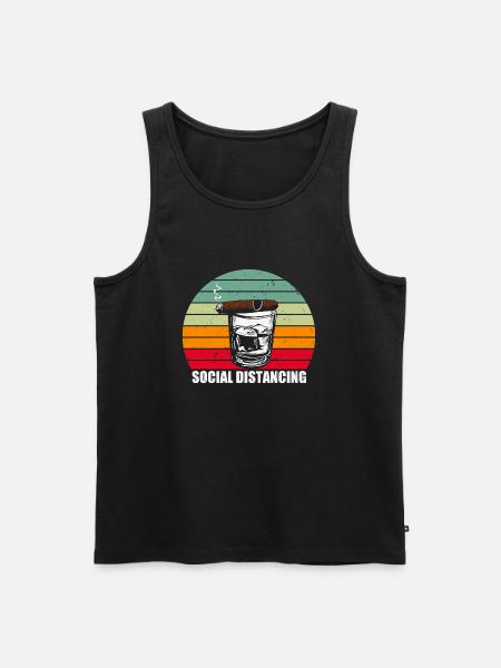 Social Distancing - passion cigar - Men's Premium Organic Tank Top - black