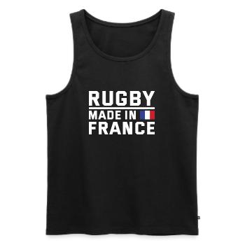 Rugby Made In France France Rugby - Männer Premium Bio Tank Top - Schwarz - Vorne - Michal (187cm)