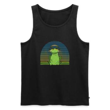 Frosch - Männer Premium Bio Tank Top - Schwarz - Vorne - Michal (187cm)