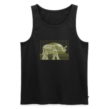 Éléphant - Débardeur bio Premium Homme - noir - Devant - Michal (187cm)