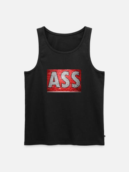 Ass (in german Arsch) lettering saying Graffiti - Men's Premium Organic Tank Top - black