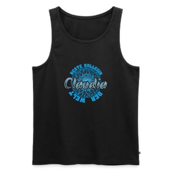 Arbeitskollegin Claudia - Männer Premium Bio Tank Top - Schwarz - Vorne - Michal (187cm)