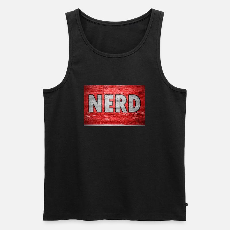 Nerd Graffiti on Brick Wall - Men's Premium Organic Tank Top - black