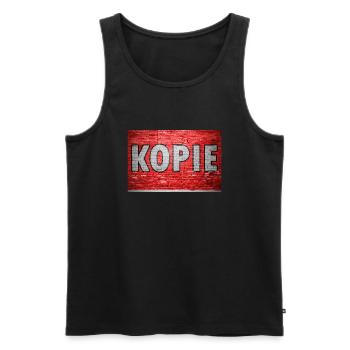 Kopie Ziegelsteinmauer Graffiti - Männer Premium Bio Tank Top - Schwarz - Vorne - AI Model Male 178 light (178cm)