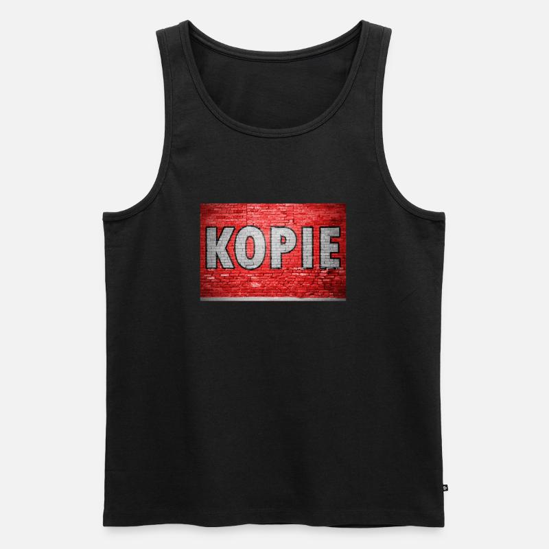 Kopie Ziegelsteinmauer Graffiti - Männer Premium Bio Tank Top - Schwarz