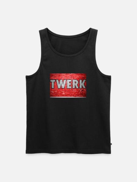 Twerk Brick Wall Graffiti - Men's Premium Organic Tank Top - black
