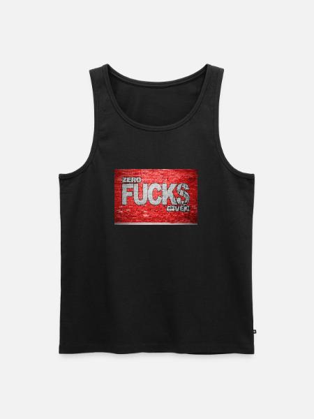 Zero Fucks Given Ziegelsteinmauer Graffiti - Männer Premium Bio Tank Top - Schwarz