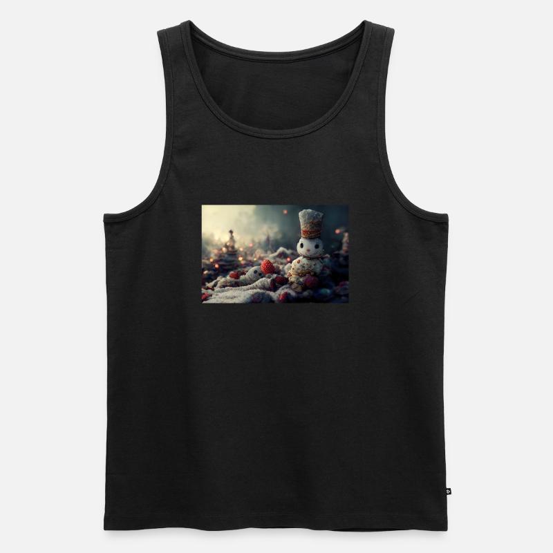 Weihnachten Schneemänner - Männer Premium Bio Tank Top - Schwarz