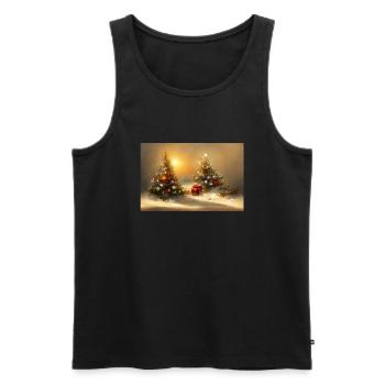 Ambiance de Noël - Débardeur bio Premium Homme - noir - Devant - AI Model Male 178 light (178cm)