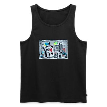 Flux de la ville - Débardeur bio Premium Homme - noir - Devant - Michal (187cm)