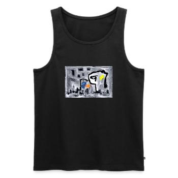 Die Stadt in Abstrakt - - Männer Premium Bio Tank Top - Schwarz - Vorne - Michal (187cm)
