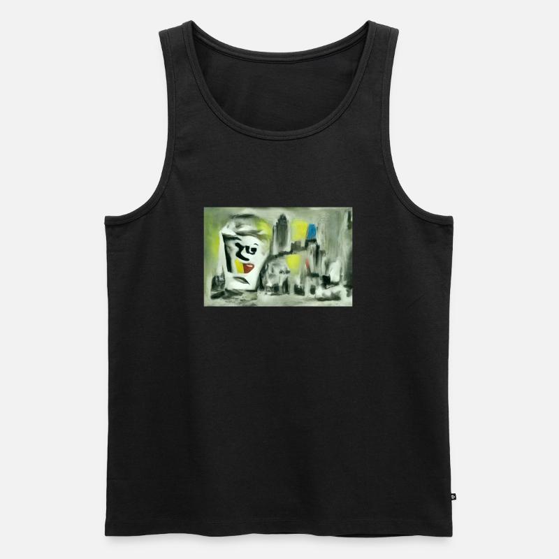Abstaktes Bild -The City flows - Männer Premium Bio Tank Top - Schwarz