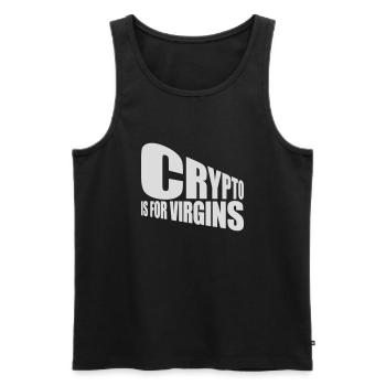 crypto is for virgins - Männer Premium Bio Tank Top - Schwarz - Vorne - AI Model Male 178 light (178cm)