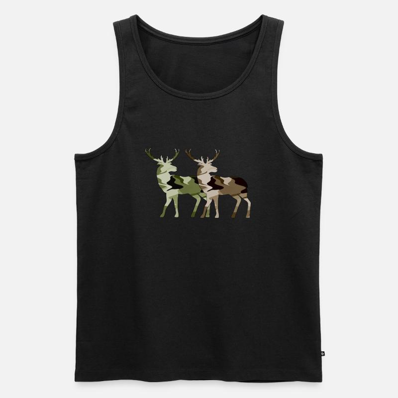 Hirsch - Männer Premium Bio Tank Top - Schwarz