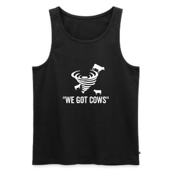 Wir haben Kühe - Männer Premium Bio Tank Top - Schwarz - Vorne - Michal (187cm)