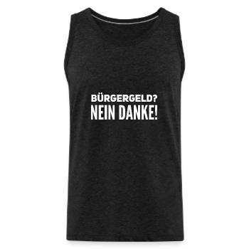 Bürgergeld - Männer Premium Bio Tank Top - Anthrazit - Vorne - Alexander (188cm)