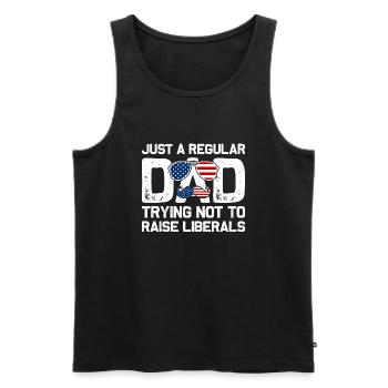 Just A Regular Dad Trying Not To Raise Liberals - Men's Premium Organic Tank Top - black - Front - Michal (187cm)