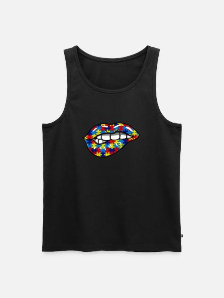 Lippen färben - Männer Premium Bio Tank Top - Schwarz