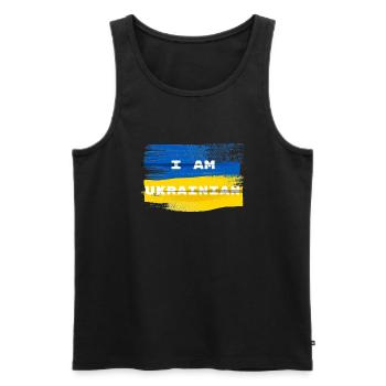 Je suis ukrainien - Débardeur bio Premium Homme - noir - Devant - AI Model Male 178 light (178cm)