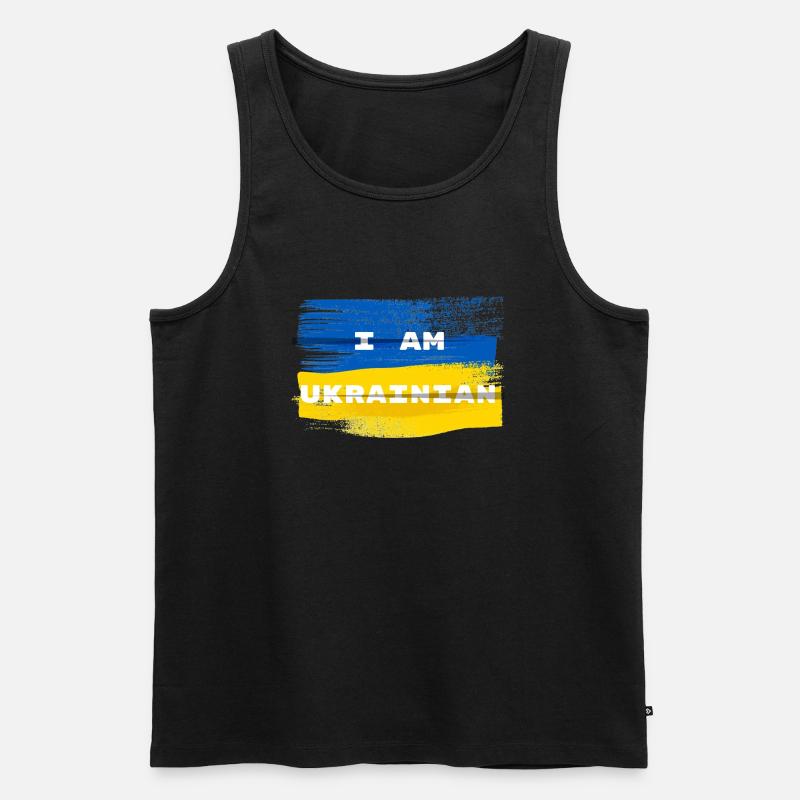 Ich bin Ukrainer - Männer Premium Bio Tank Top - Schwarz