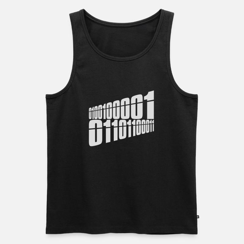 Binary Code Program Language - Men's Premium Organic Tank Top - black