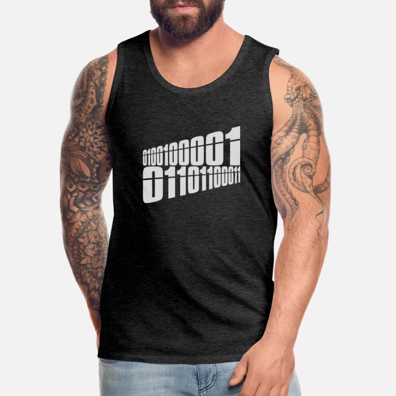 Binär Code Programm Sprache Männer Premium Bio Tank Top