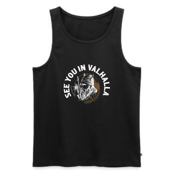 See You In Valhalla Viking Norse - Männer Premium Bio Tank Top - Schwarz - Vorne - AI Model Male 178 light (178cm)