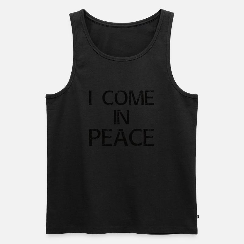 I come in peace - Männer Premium Bio Tank Top - Schwarz